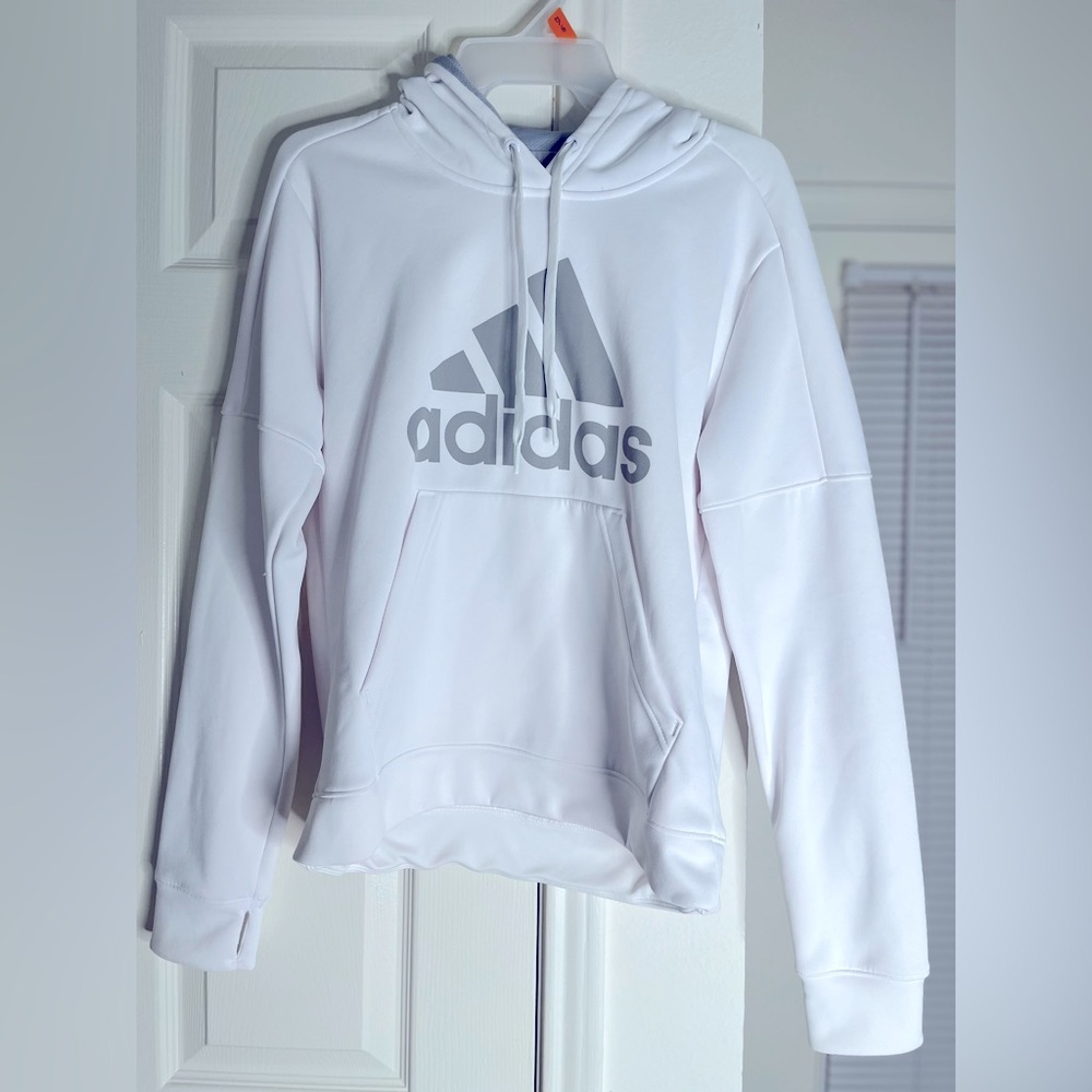 Bright white Adidas women’s size medium hoodie.